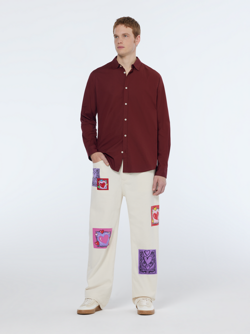 Seasonal core - Slim fit solid poplin shirt