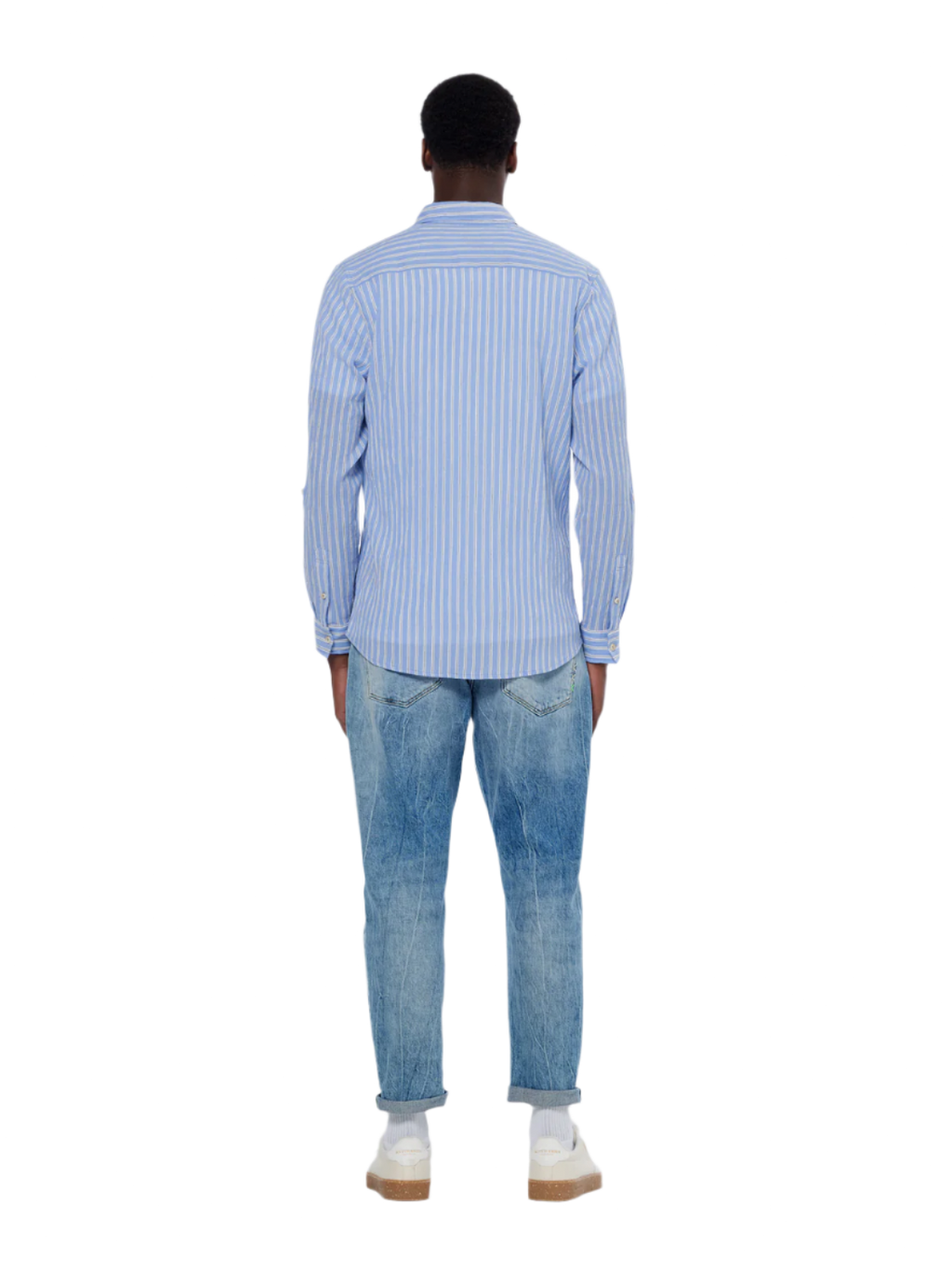 Regular crinkle striped shirt