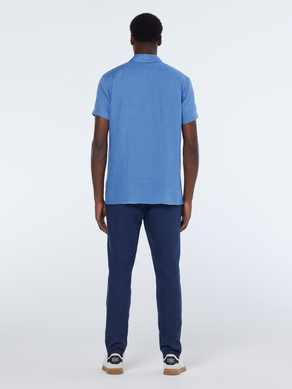 Regular fit short sleeve linen shirt