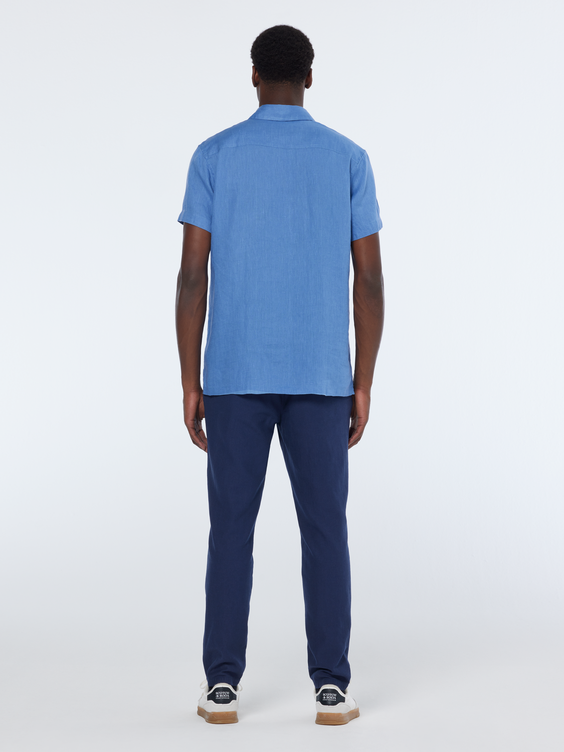 Regular fit short sleeve linen shirt