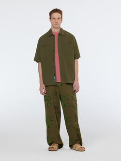 Relaxed fit short sleeve seersucker shirt