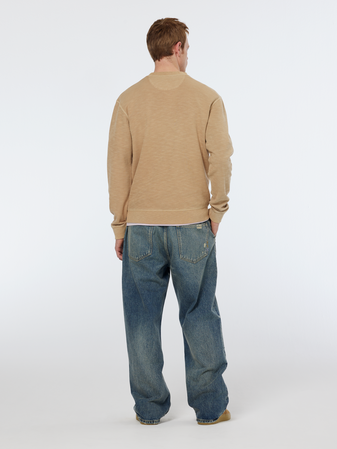 Garment dye structured sweatshirt