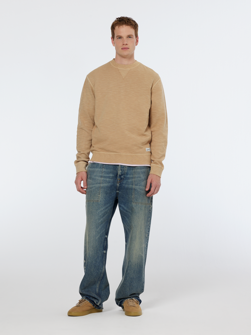 Garment dye structured sweatshirt