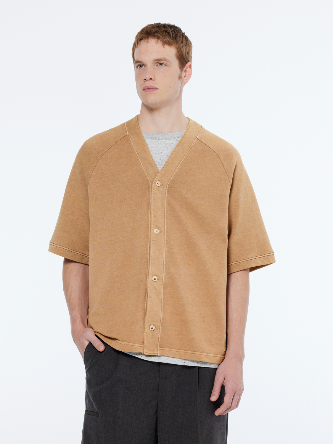 Baseball short sleeve sweatshirt