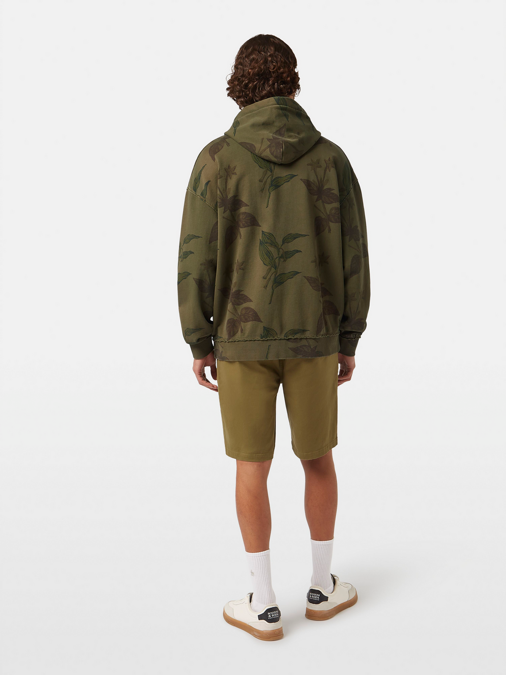 Over-dyed AOP loose fit hoodie