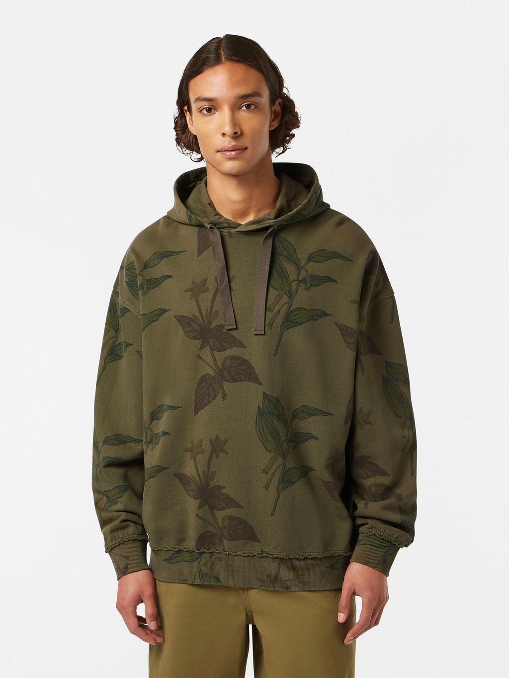 Over-dyed AOP loose fit hoodie