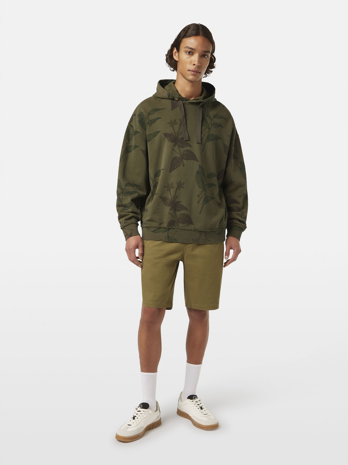 Over-dyed AOP loose fit hoodie