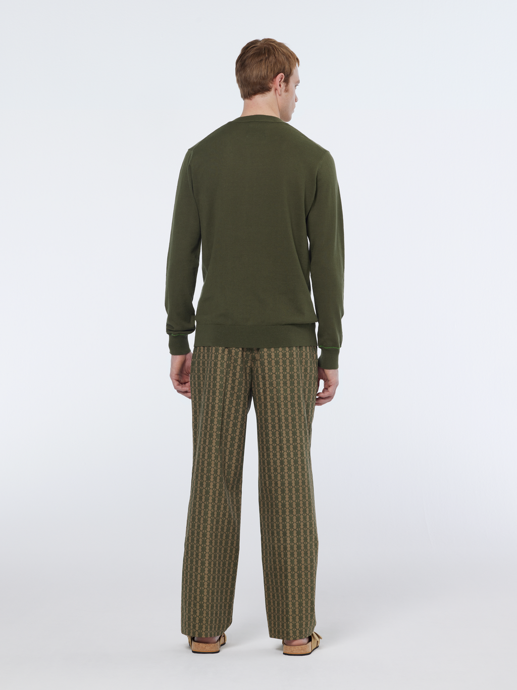 Linen-blend crewneck
