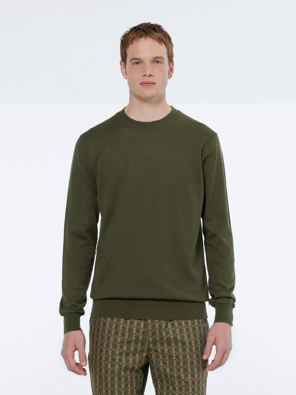 Linen-blend crewneck