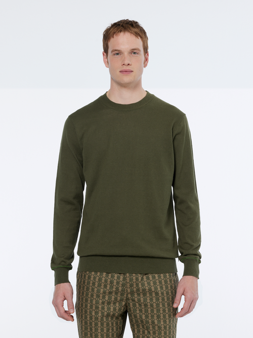 Linen-blend regular fit crewneck