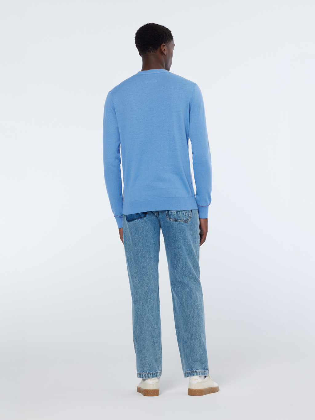 Linen-blend crewneck