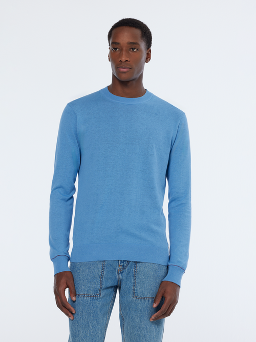 Linen-blend regular fit crewneck