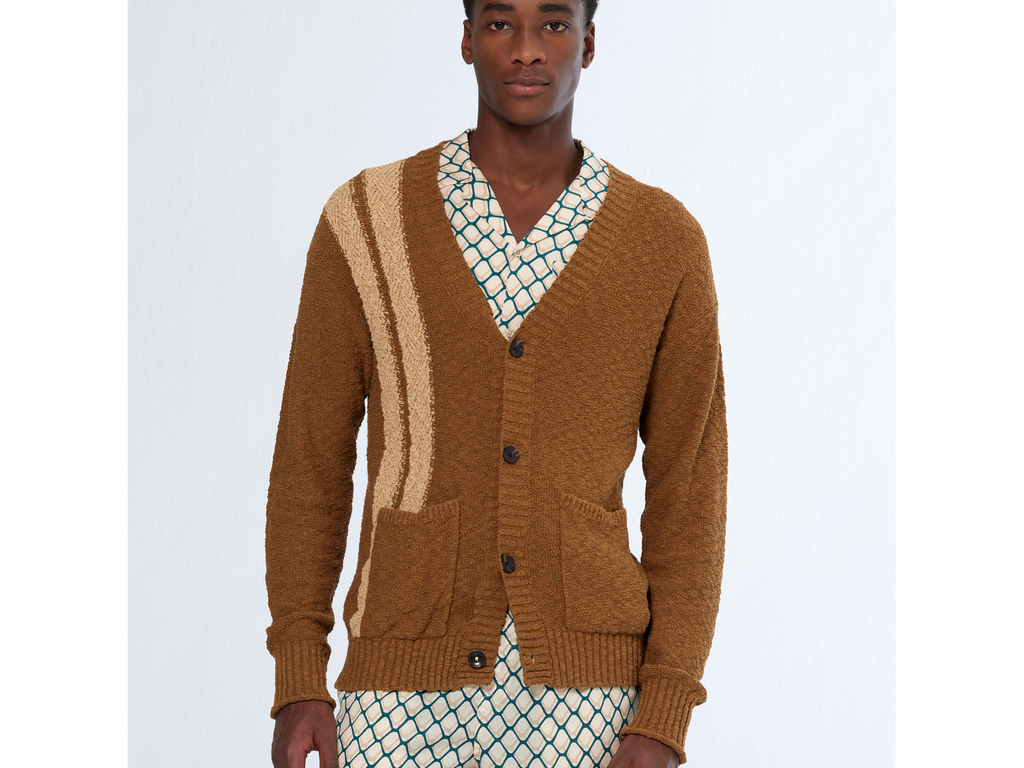 Textured dropped shoulder cardigan