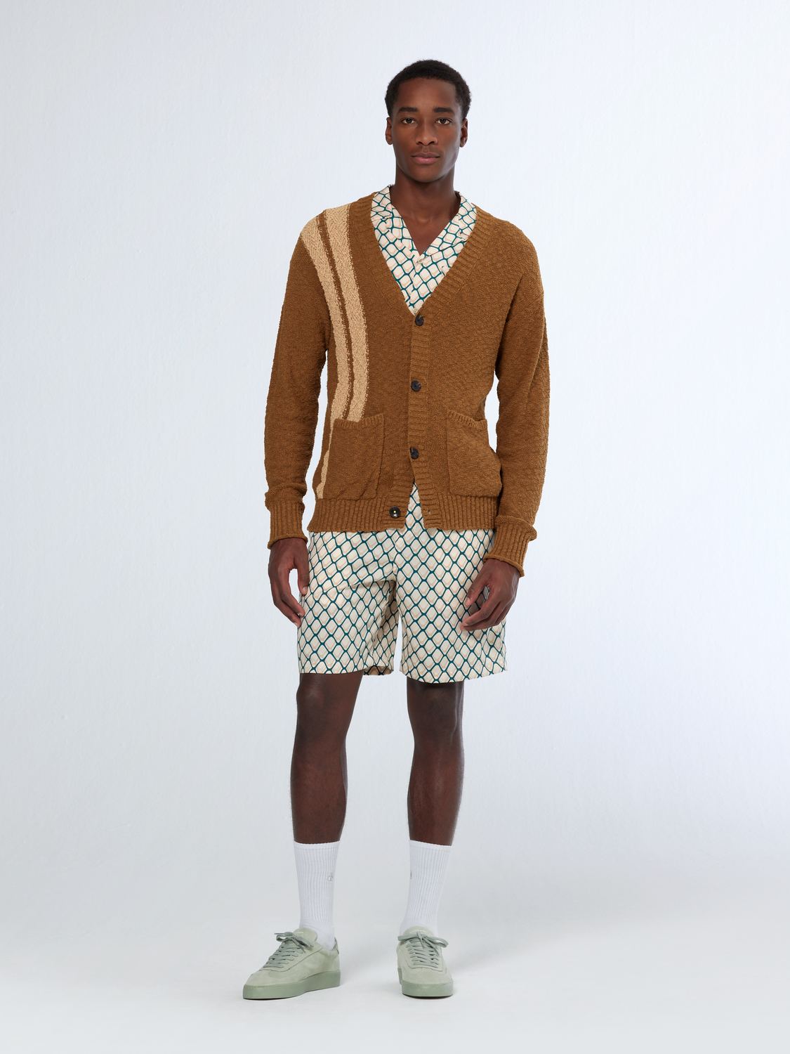 Textured dropped shoulder cardigan