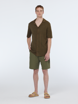 Jacquard knitted short sleeve shirt