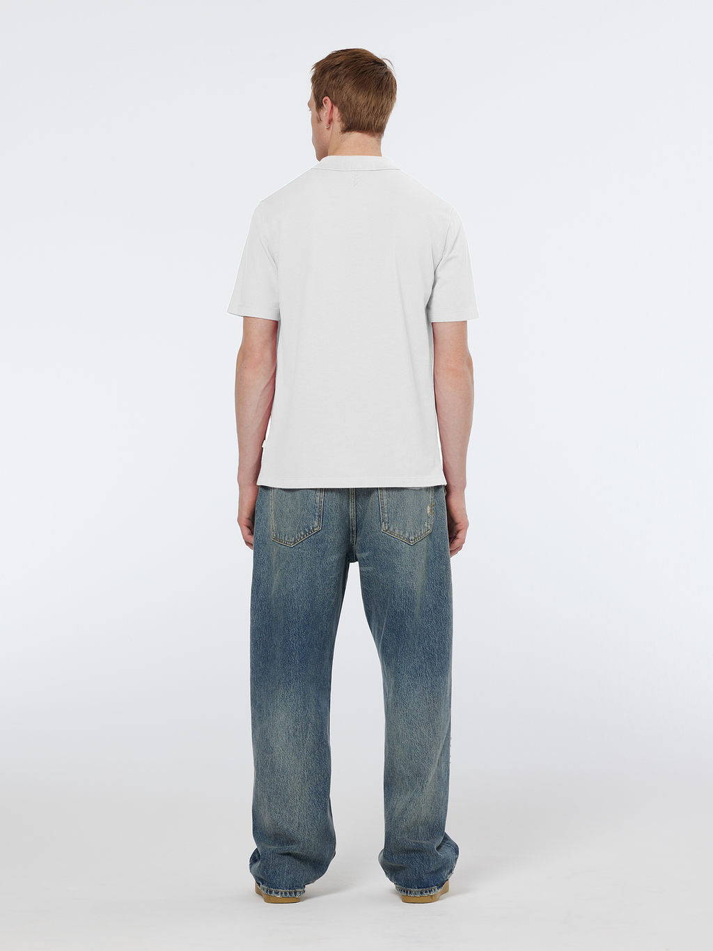 Garment dye pique pocket polo