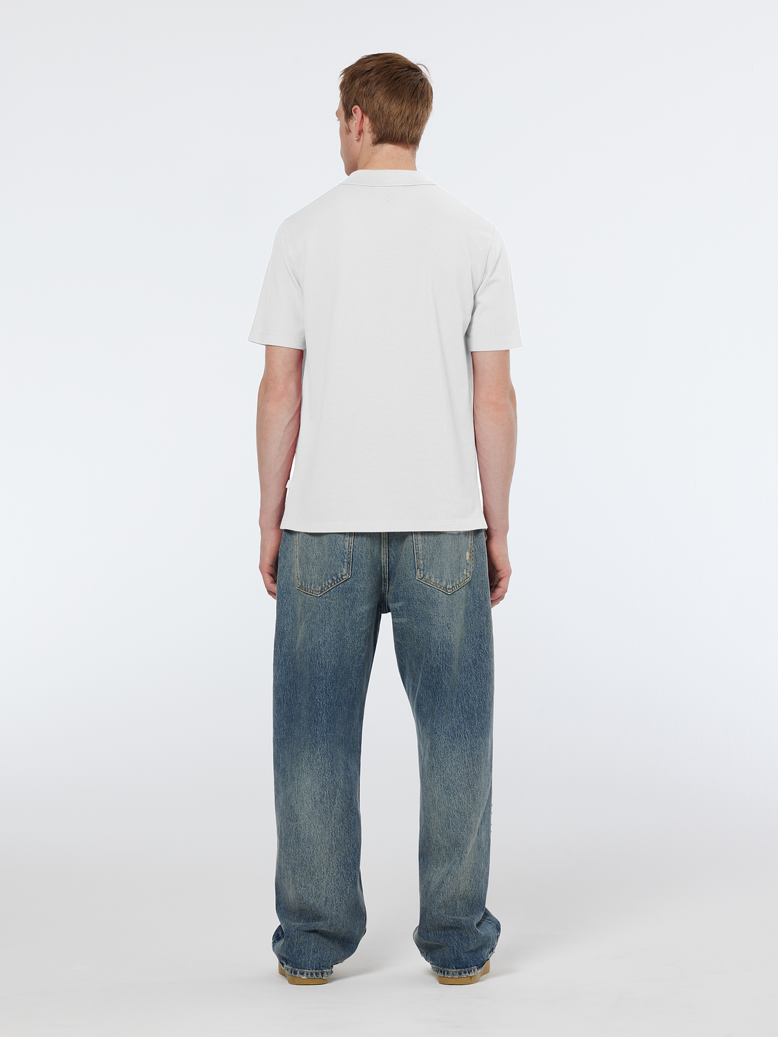 Garment dye pique pocket polo