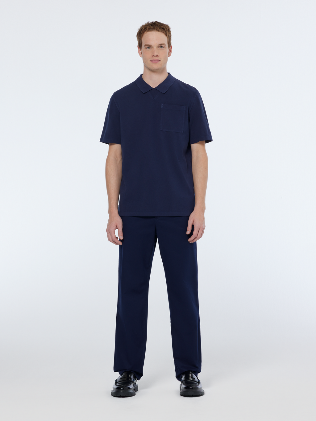 Garment dye pique pocket polo