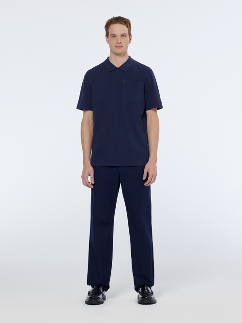 Garment dye pique chest pocket polo