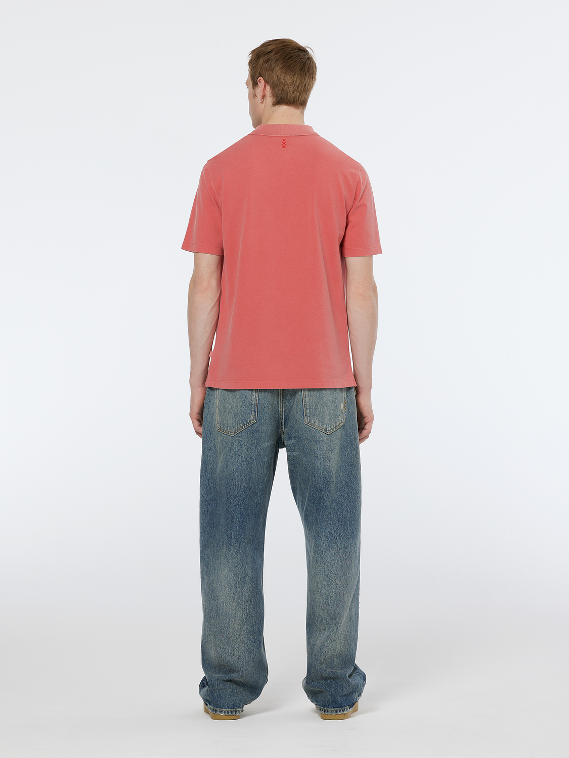 Garment dye pique pocket polo