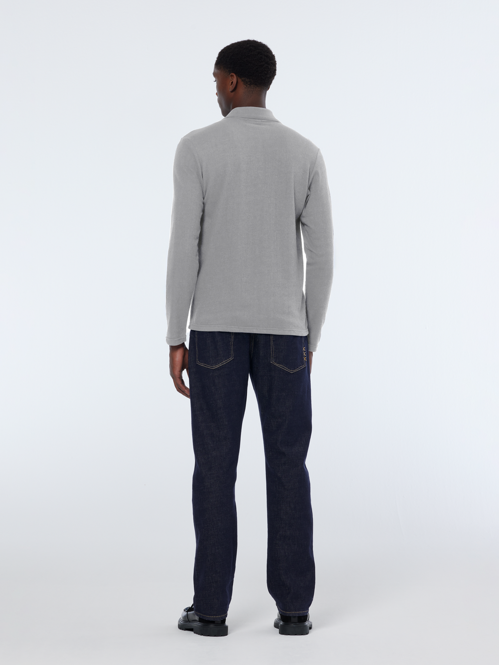 pocket relaxed long sleeve polo