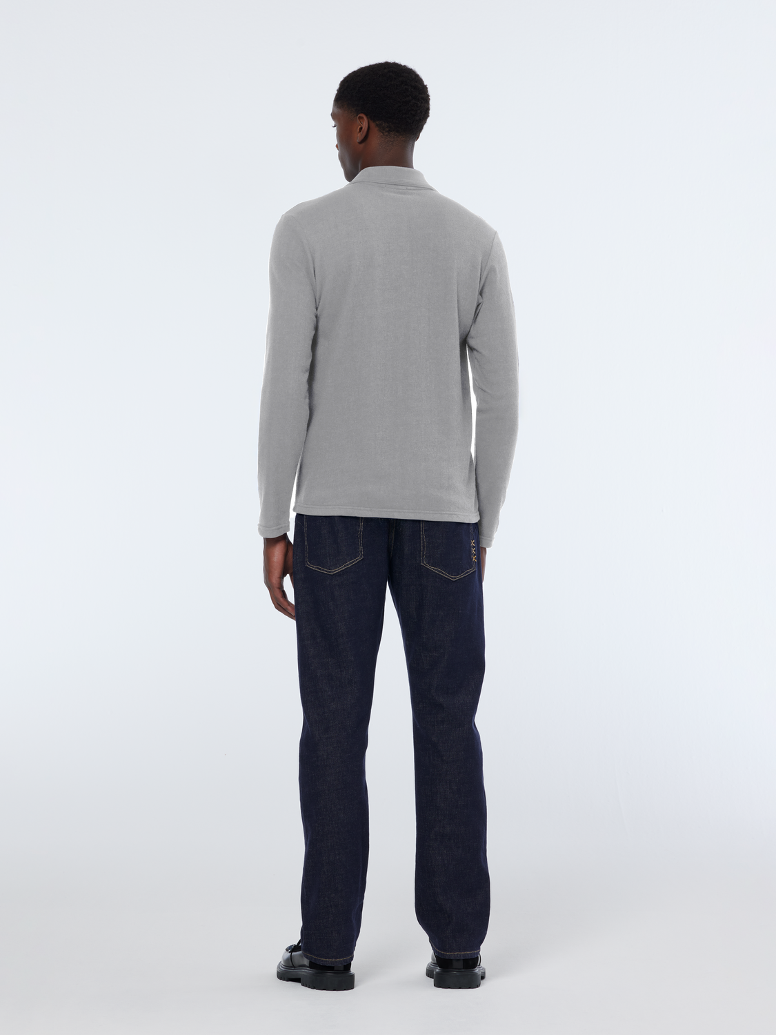 pocket relaxed long sleeve polo