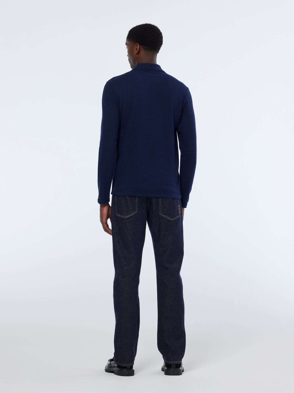 pocket relaxed long sleeve polo