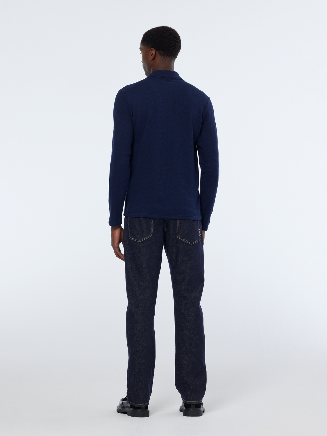 pocket relaxed long sleeve polo