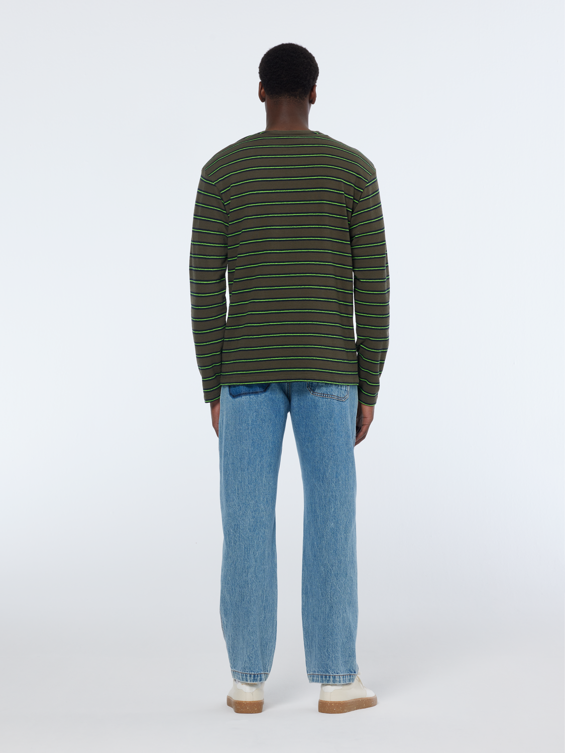 Stripe textured long sleeve t-shirt