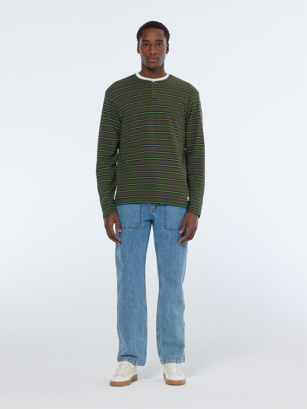 Stripe textured long sleeve t-shirt