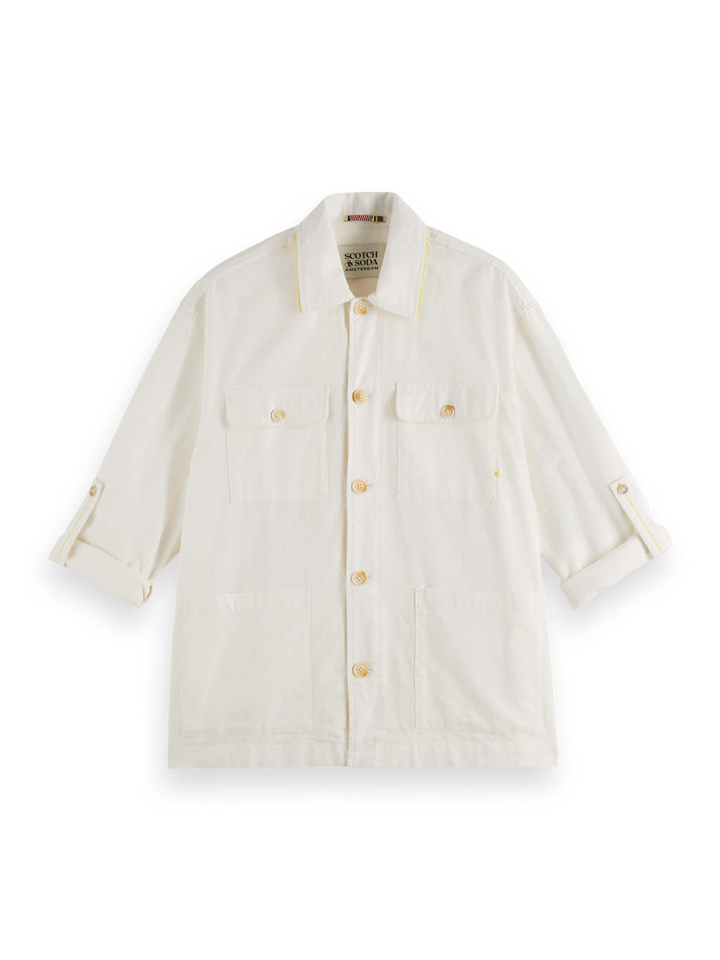 Relaxed cotton-linen shirt jacket