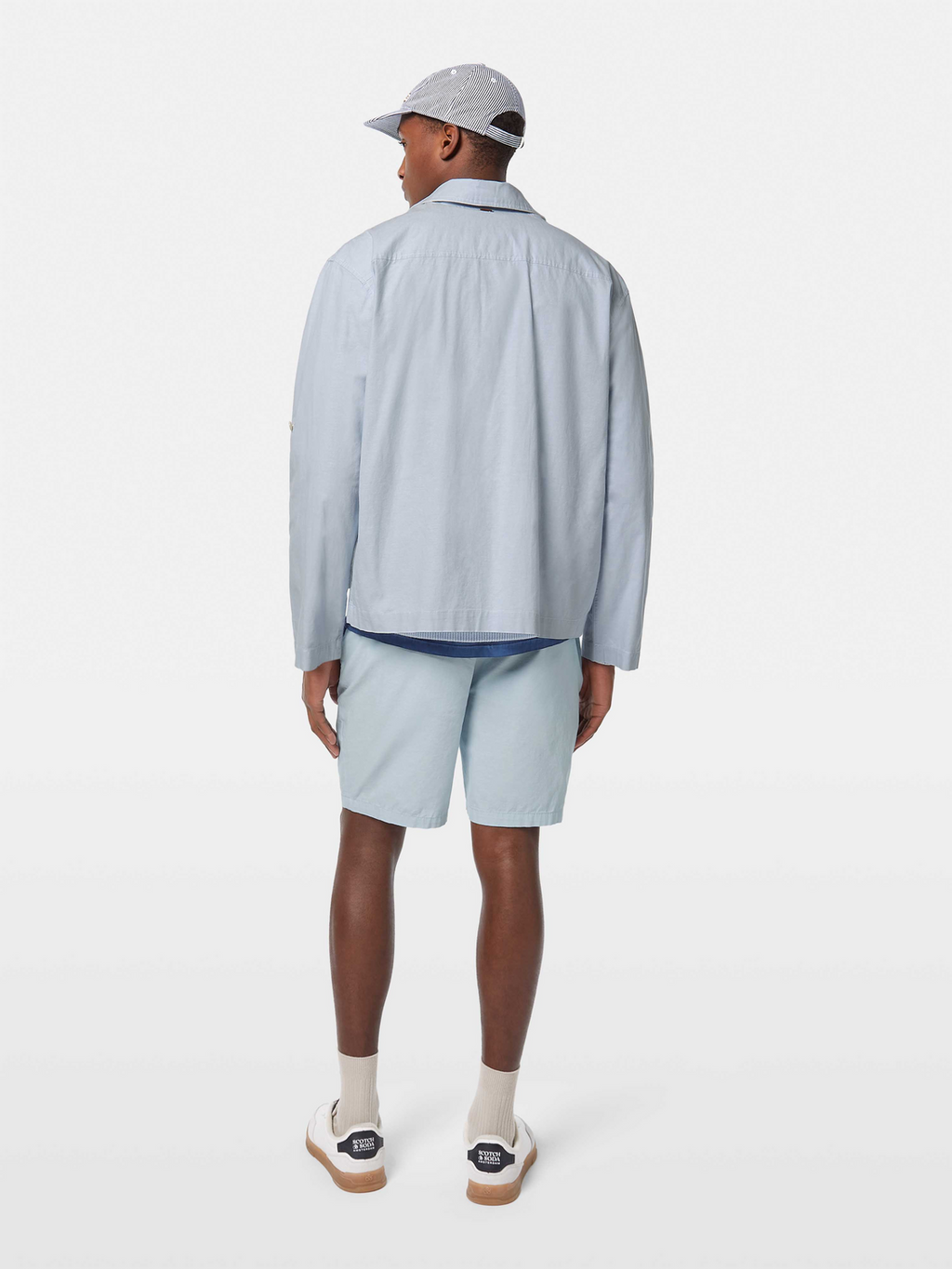 Relaxed cotton-linen shirt jacket