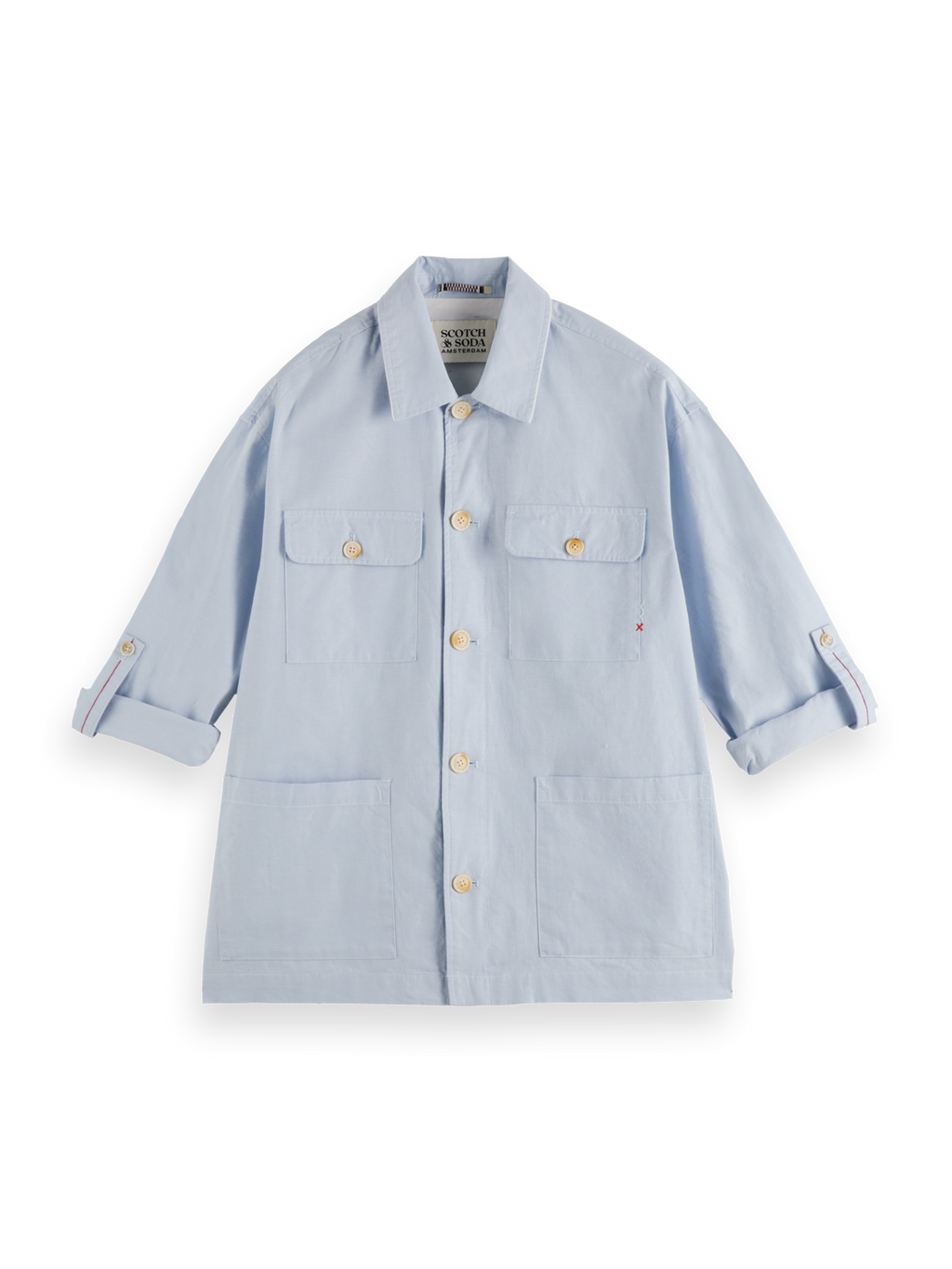Relaxed cotton-linen shirt jacket