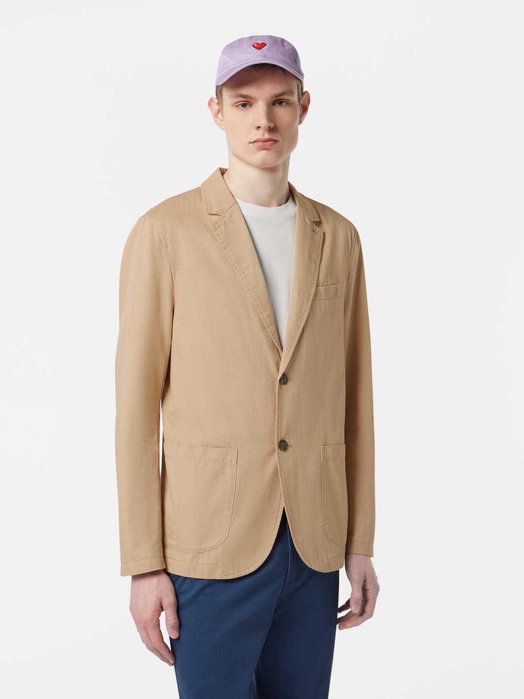 Unconstructed cotton twill blazer
