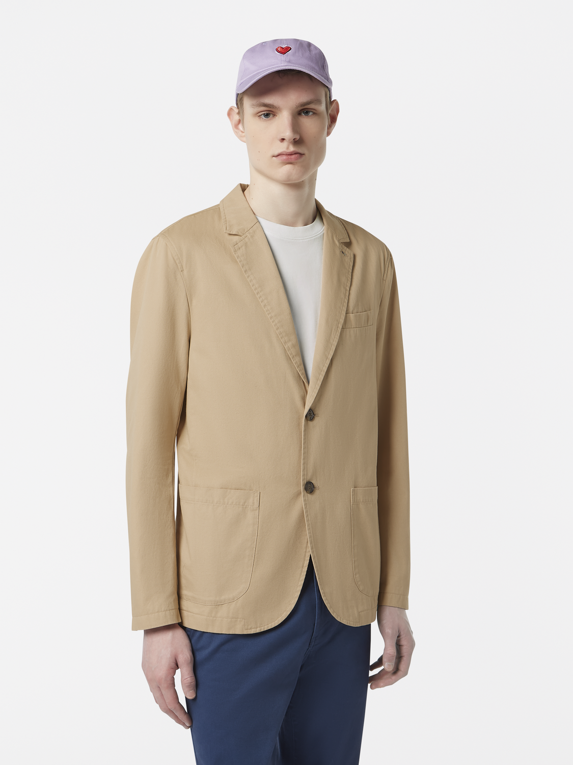 Unconstructed cotton twill blazer
