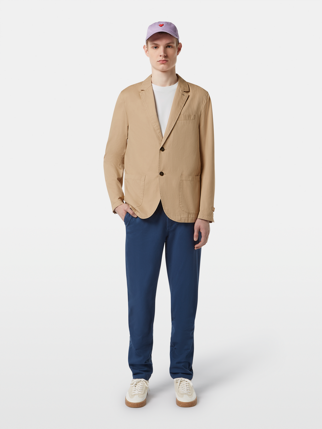 Unconstructed cotton twill blazer