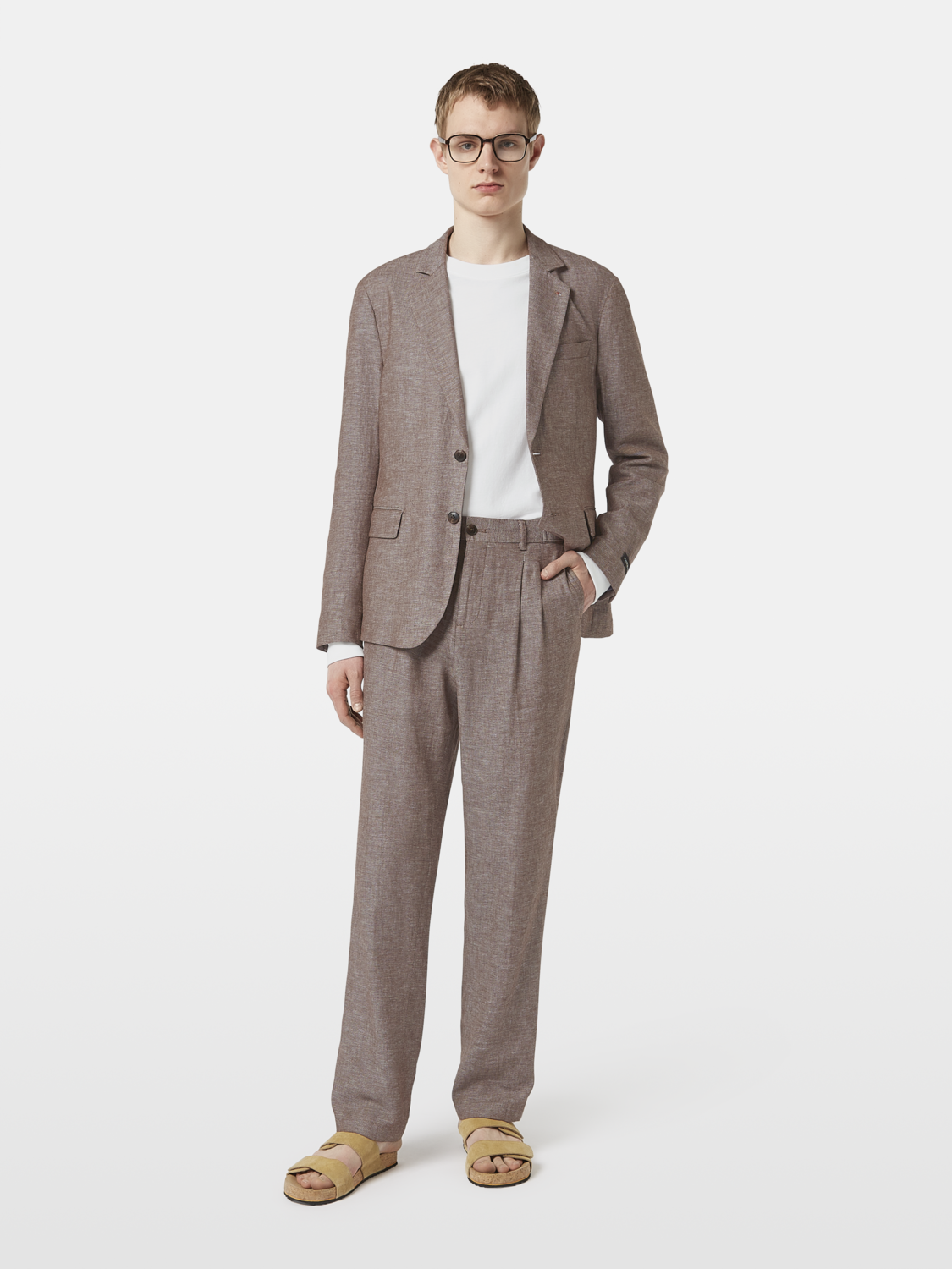 cotton-linen twill chinos