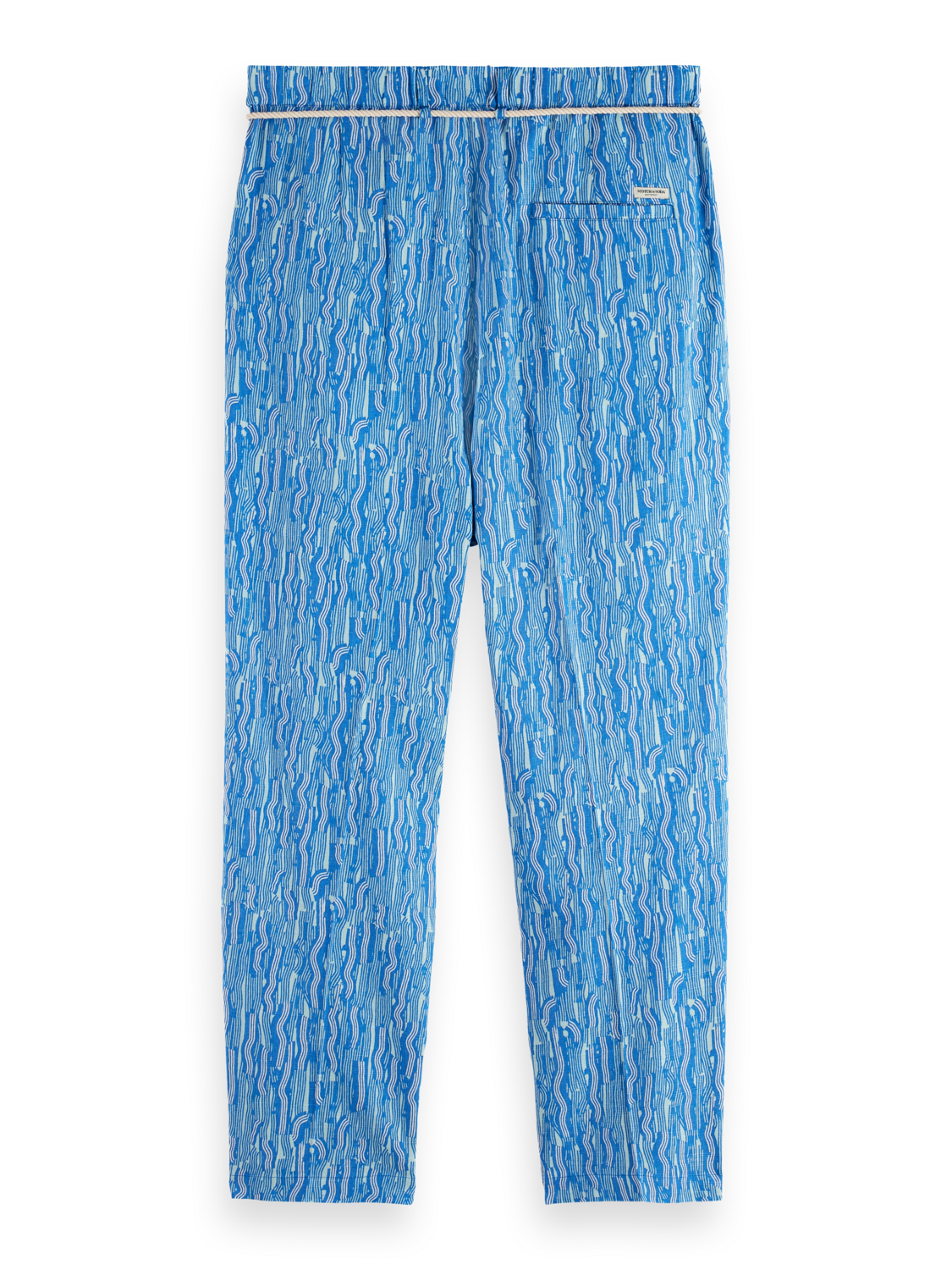 Printed linen-blend jogger