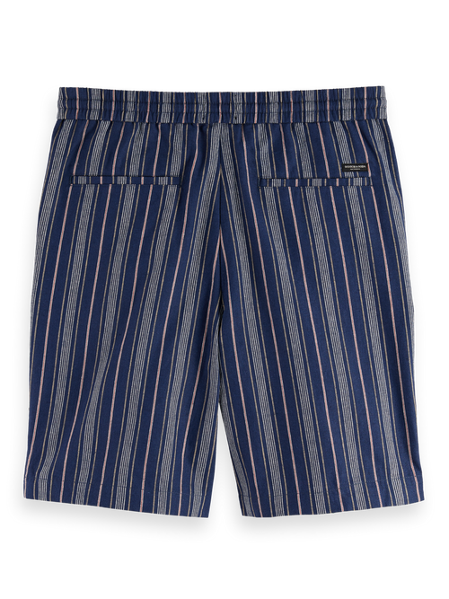 Fave - relaxed fit yarn-dyed cotton-linen bermuda short