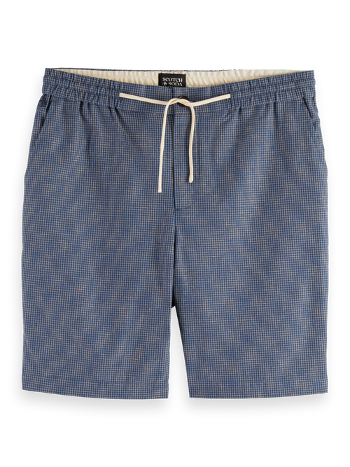 Fave - relaxed fit yarn-dyed cotton-linen bermuda short