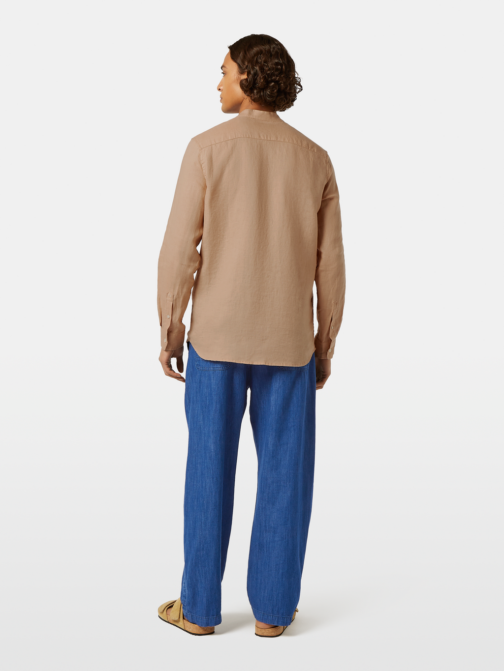 Seasonal core - Regular fit stand-up collar linen shirt