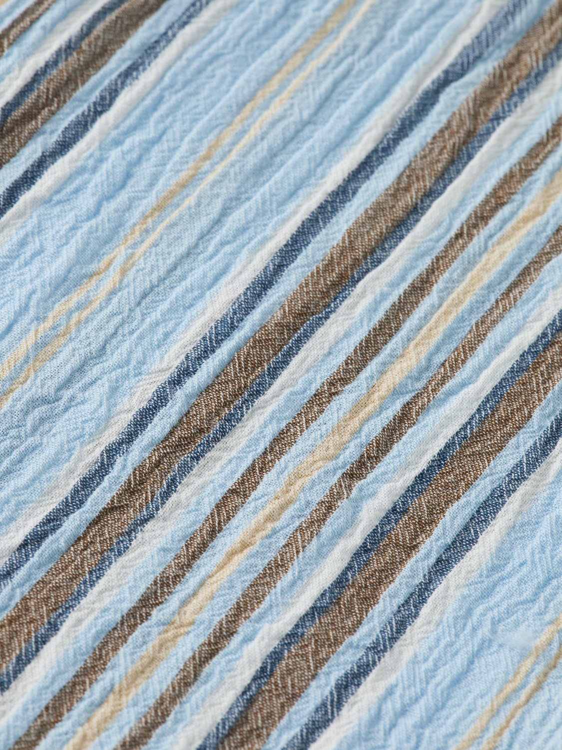 Crinkled-stripe regular fit shirt