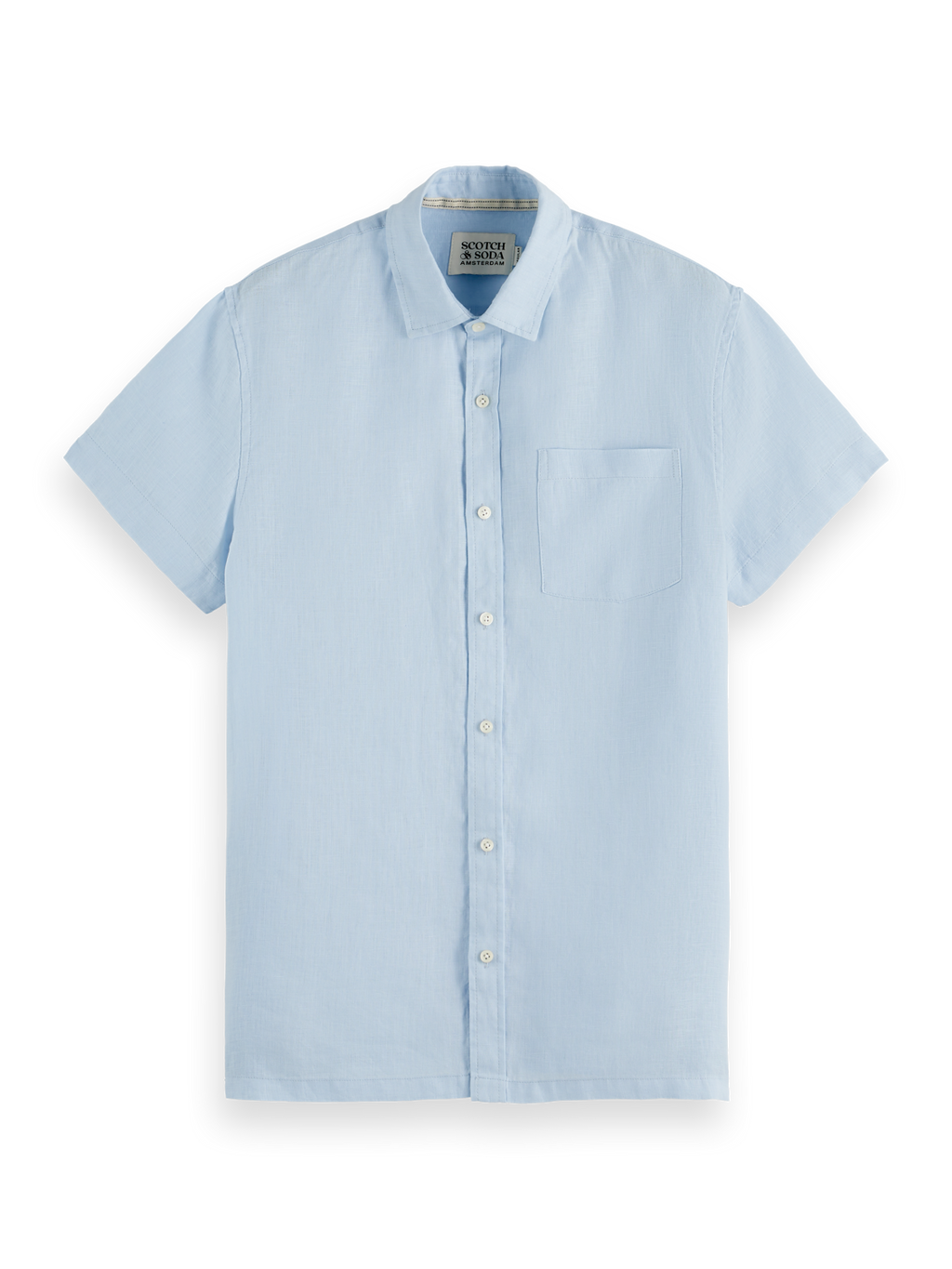 Seasonal core - short-sleeved regular fit linen shirt
