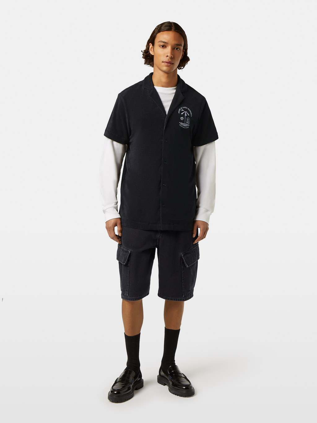 Short sleeve towelling shirt