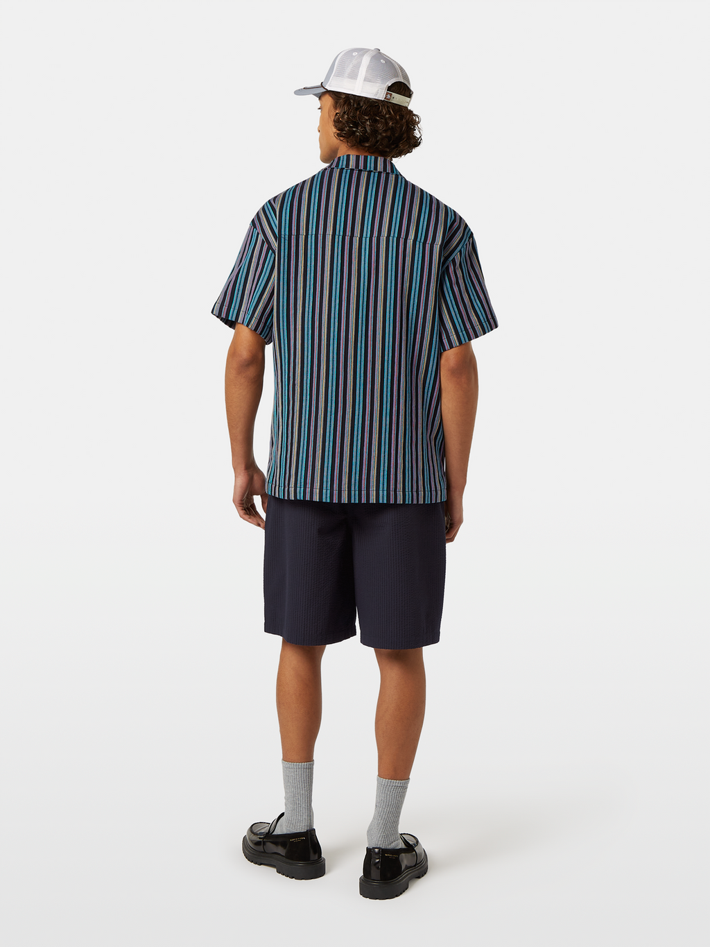Striped Short Sleeve Jacquard Shirt