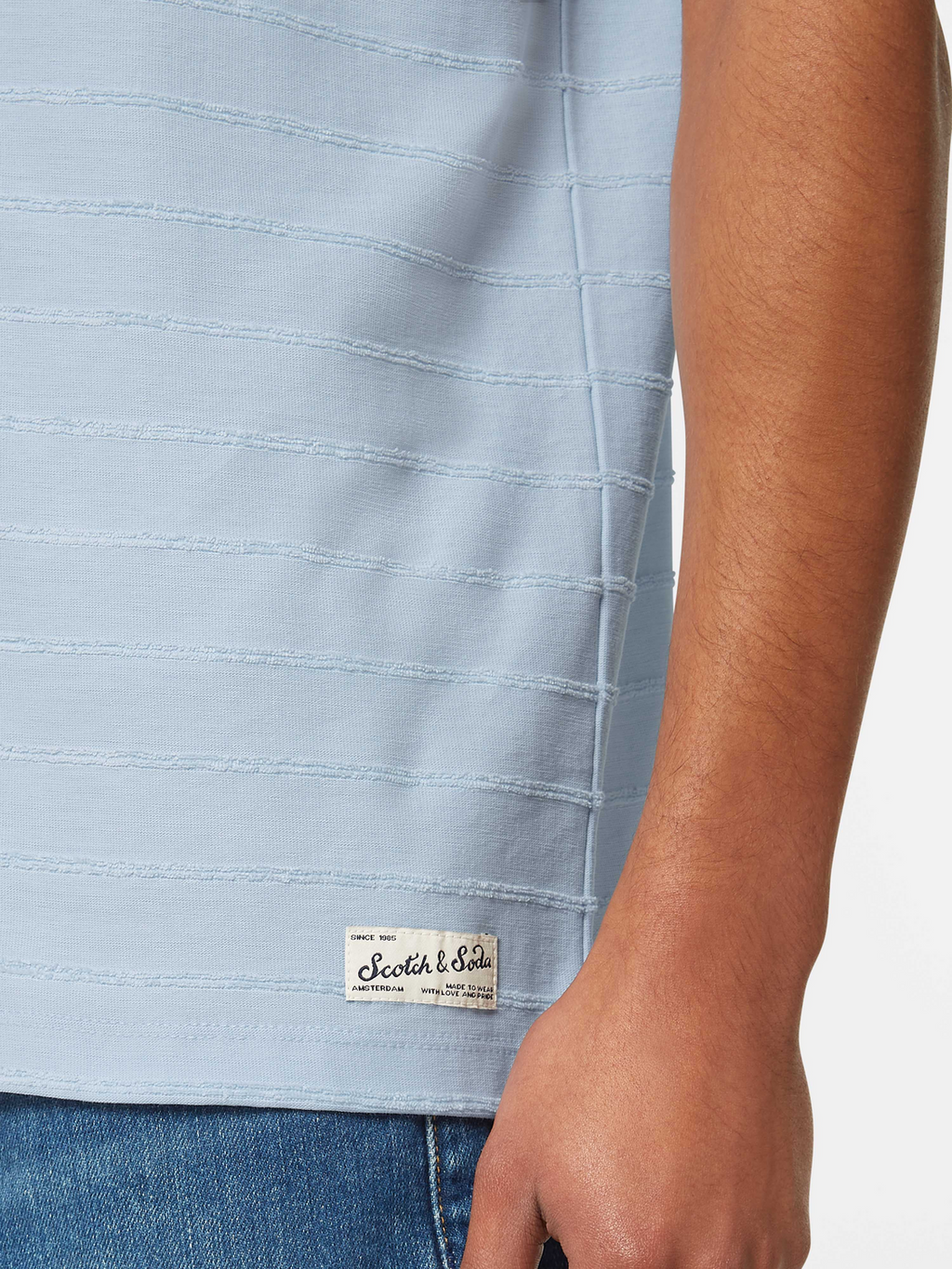 Relaxed-fit towelling striped T-shirt