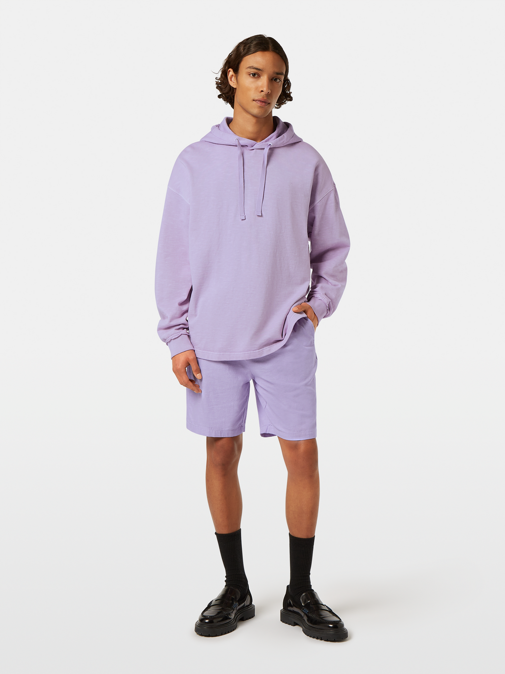 Seasonal core - Loose fit 3 crosses garment-dyed hoodie