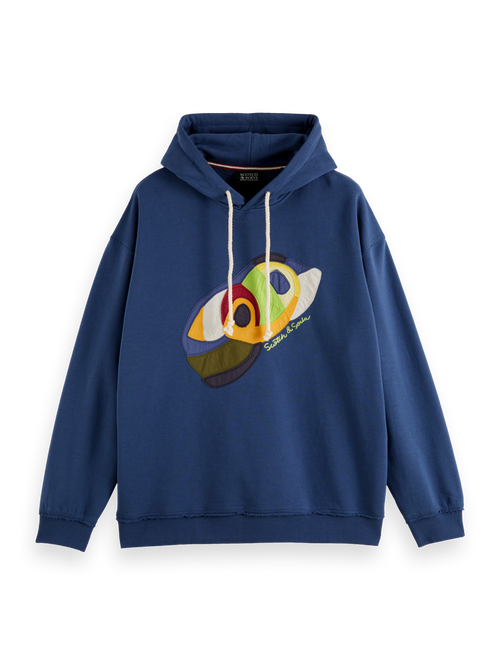 Loose fit applique hoodie