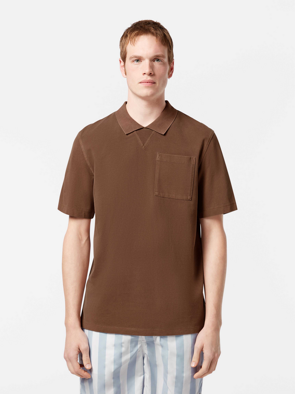 Washed chest pocket relaxed-fit polo