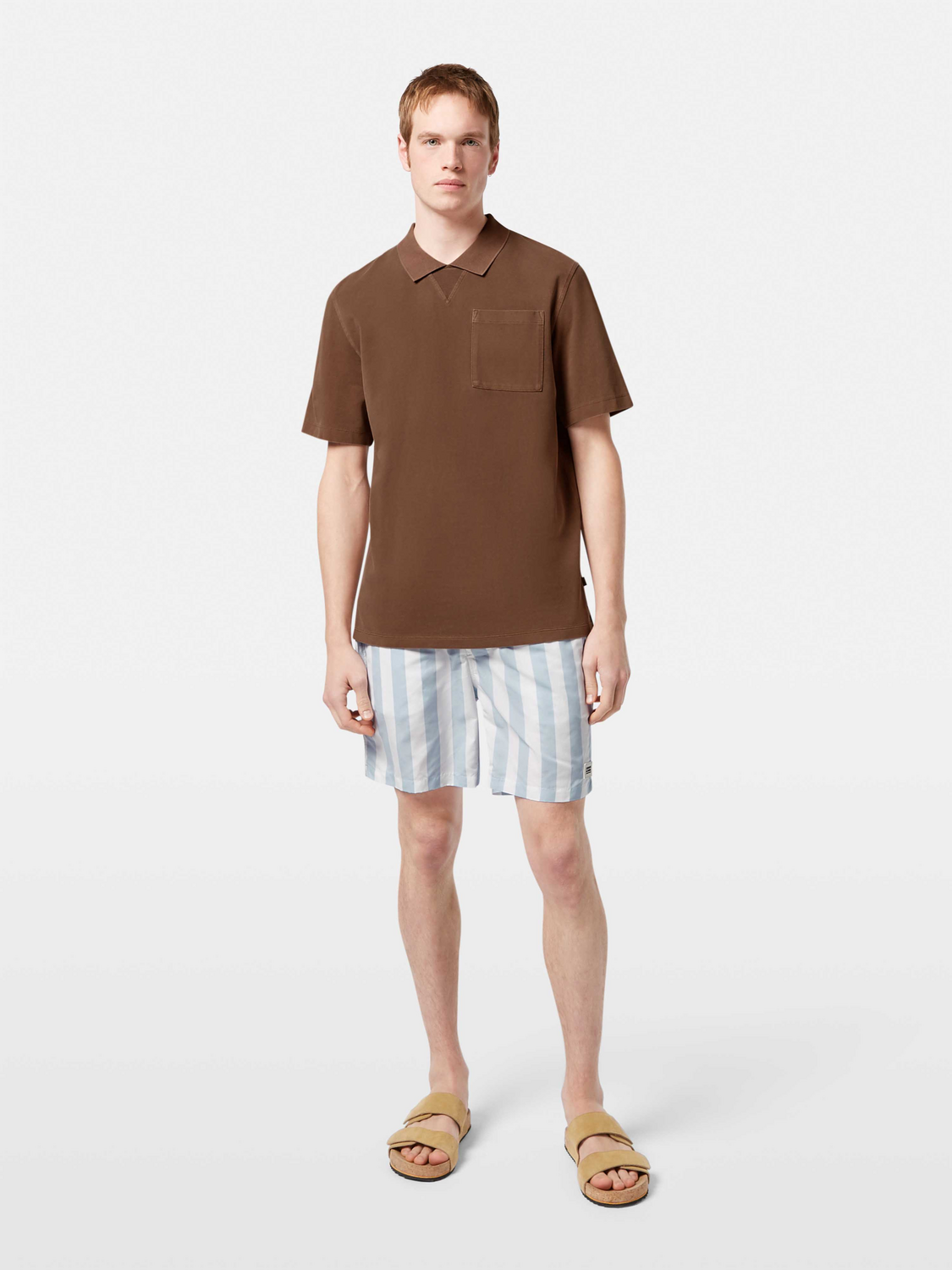 Washed chest pocket relaxed-fit polo